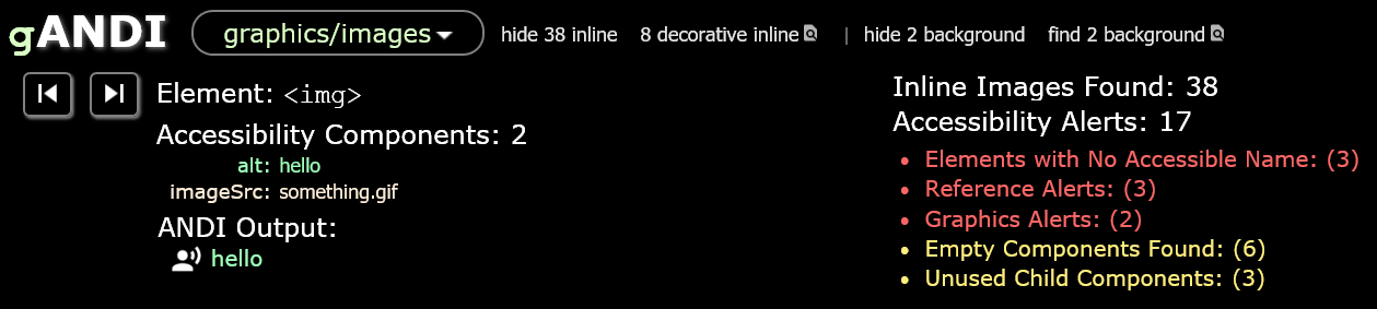 gANDI accessible image testing, alternative text testing